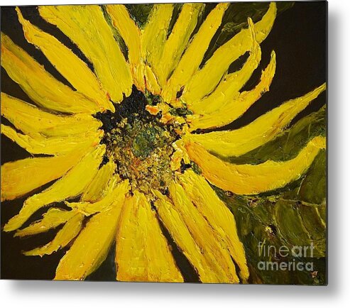 Sunflowers Metal Print featuring the painting Linda's Arizona Sunflower 2 by Sherry Harradence