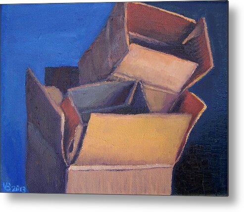 Little Boxes Metal Print featuring the painting Little Boxes-Red Yellow Blue by Vera Smith