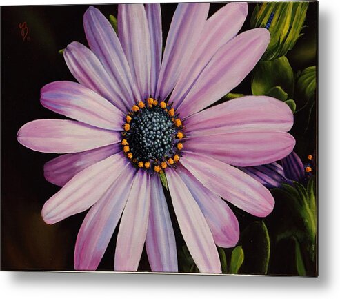 African Daisy Metal Print featuring the painting Little Showoff by Glenn Beasley