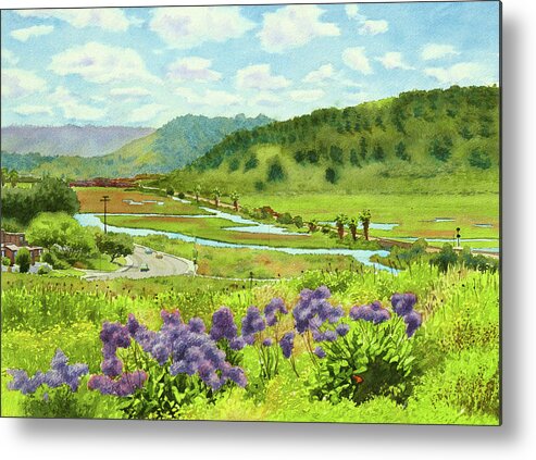 Landscape Metal Print featuring the painting Los Penasquitos Looking East by Mary Helmreich