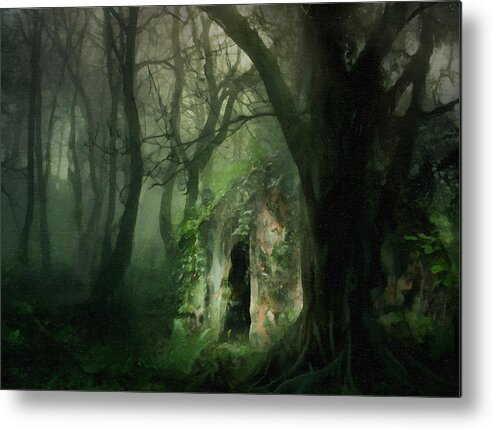 Love Affair With A Forest Metal Print featuring the painting Love Affair With A Forest by Georgiana Romanovna