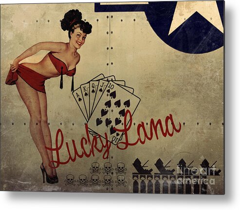 Noseart Metal Print featuring the painting Lucky Lana Noseart by Cinema Photography