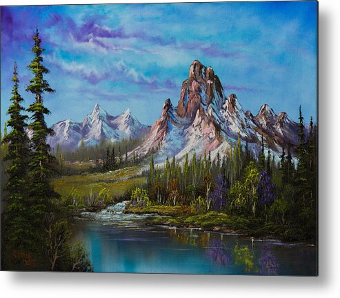 Landscape Metal Print featuring the painting Majestic Morning by Chris Steele