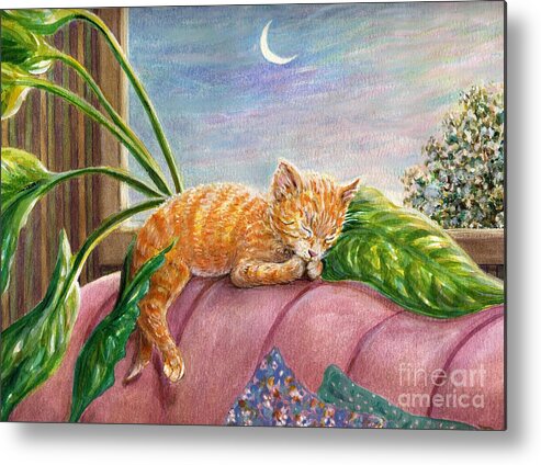 Kitten Metal Print featuring the painting Marmalade by Dee Davis