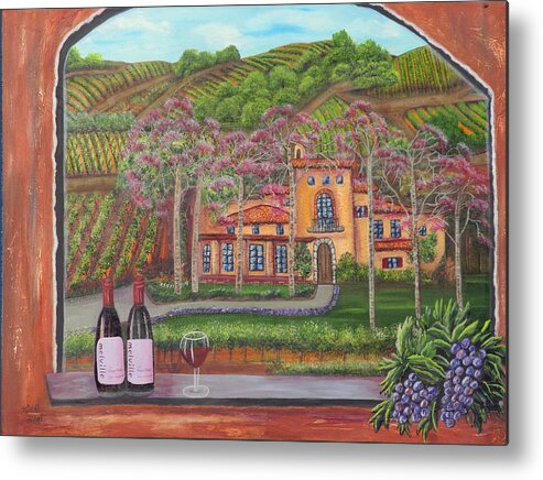 Winery Metal Print featuring the painting Melville Magic II by Mikki Alhart