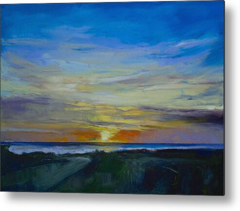 Midnight Metal Print featuring the painting Midnight Sun by Michael Creese