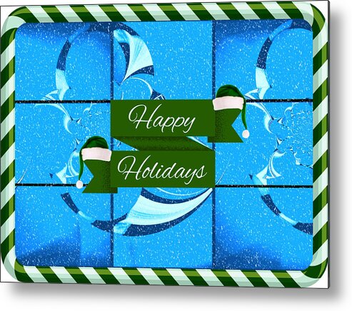 Happy Holidays Metal Print featuring the digital art Mod Cards - Happy Holidays II by Aurelio Zucco