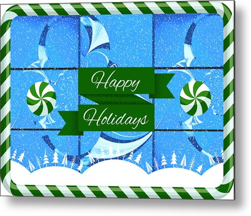 Happy Holidays Metal Print featuring the digital art Mod Cards - Happy Holidays IV by Aurelio Zucco