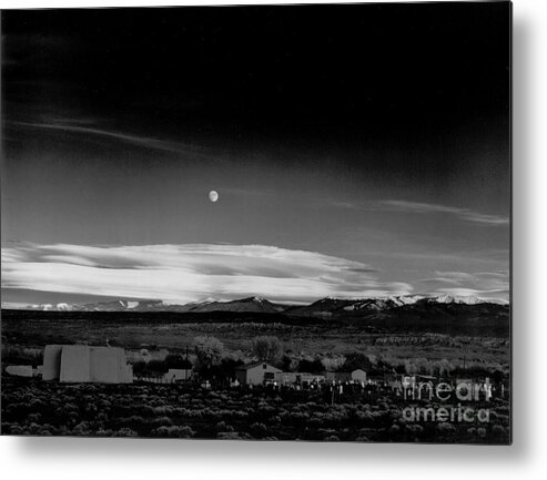  Metal Print featuring the photograph Moonrise Hernandez 1941 by Ansel Adams
