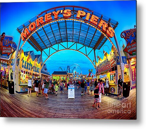 156 Foot Tall Metal Print featuring the photograph Moreys Piers in Wildwood by Mark Miller