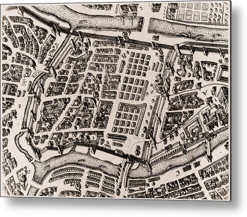 17th Century Metal Print featuring the photograph Moscow: Kitai-gorod Map by Granger