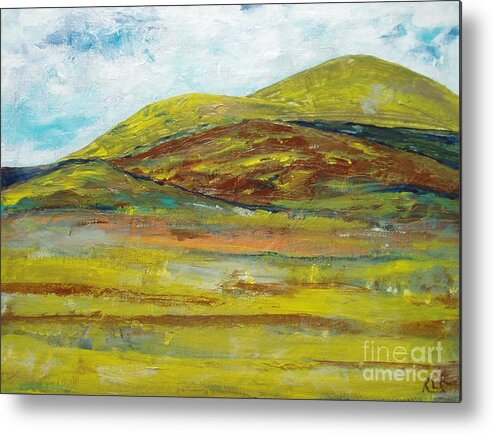  Mountains Metal Print featuring the painting Mountains by Reina Resto