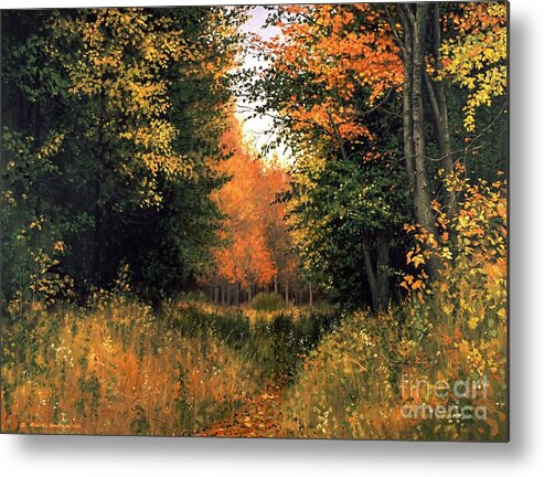 Autumn Landscape Metal Print featuring the painting My Secret Autumn Place by Michael Swanson