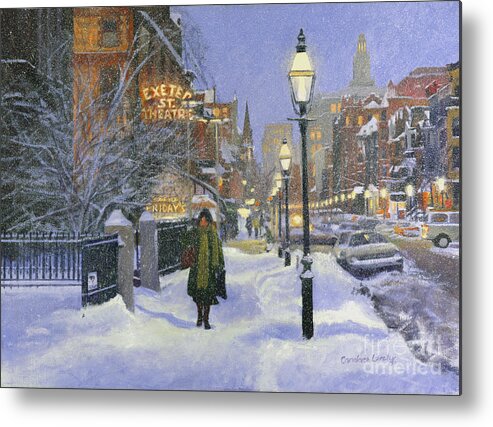 Boston Metal Print featuring the painting Newbury and Exeter Streets by Candace Lovely
