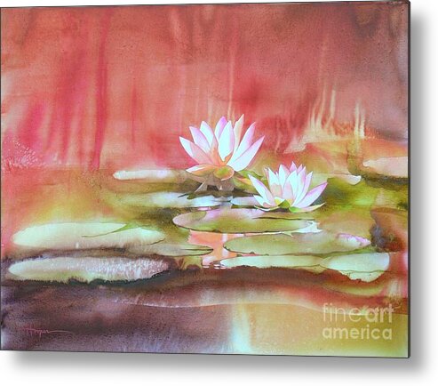 Watercolor Metal Print featuring the painting Nympheas by Robert Hooper