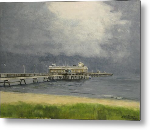 Pier Metal Print featuring the painting Ocean View Pier by Stan Tenney