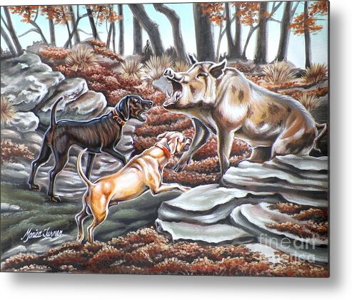  Metal Print featuring the painting Oklahoma Hog by Monica Turner