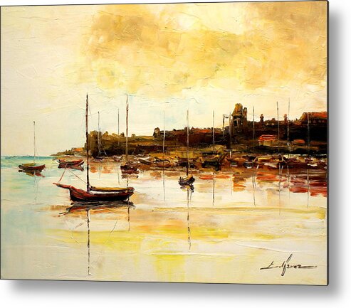 Harbour Metal Print featuring the painting Old British Harbour by Luke Karcz