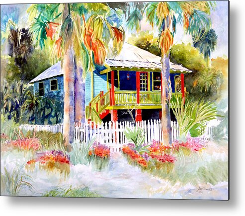 Landscape Painting Metal Print featuring the painting Old Florida House by Joan Dorrill