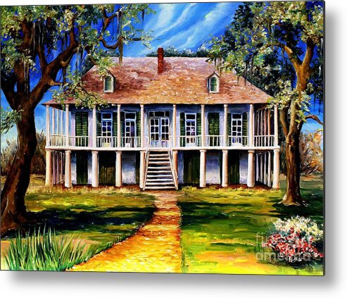 Louisiana Metal Print featuring the painting Old Louisiana Plantation by Diane Millsap