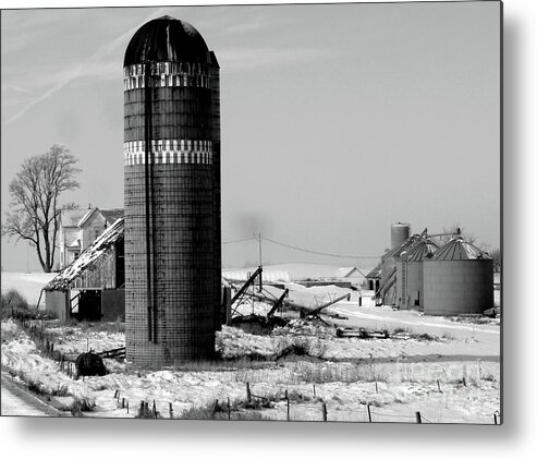 Iowa Metal Print featuring the photograph Old Silo New Silos by David Bearden