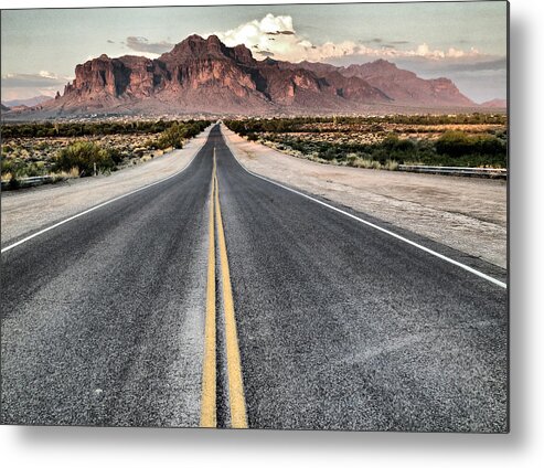 Roads Metal Print featuring the photograph On the Arizona Road by Tam Ryan