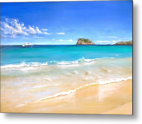  Seascape Metal Print featuring the painting Ibiza by Heather Matthews