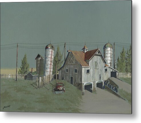 Silo Metal Print featuring the painting One Man's Castle by John Wyckoff