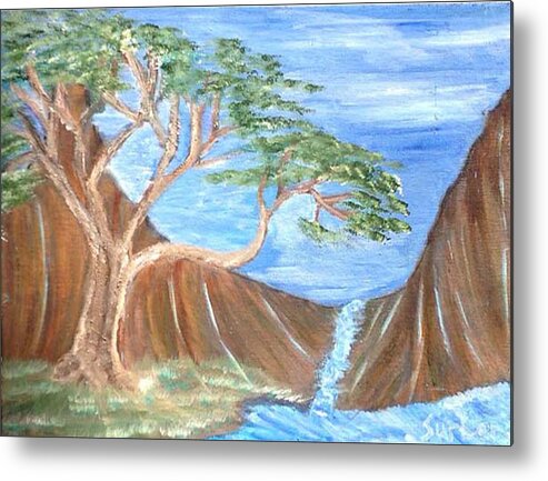 One Tree Metal Print featuring the painting One Tree by Suzanne Surber