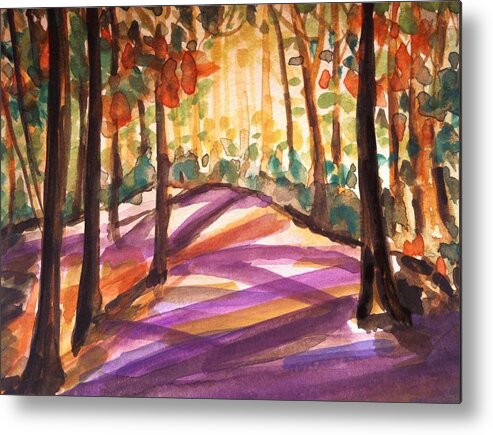  Metal Print featuring the painting Orange Woods by Hae Kim