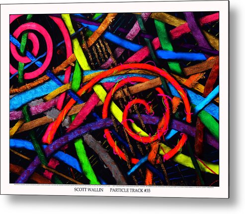 Acrylic Metal Print featuring the painting Particle Track Thirty-five by Scott Wallin