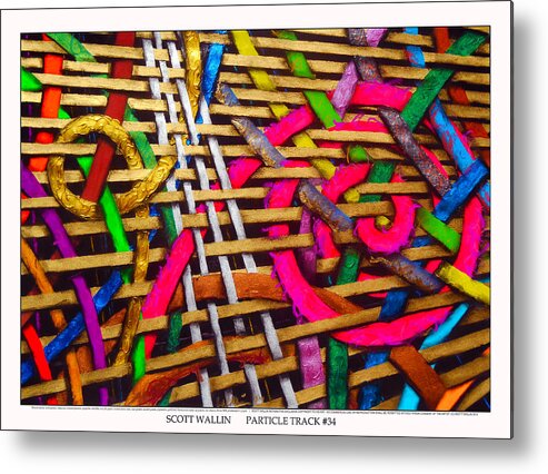 Brilliant Color Abstraction Metal Print featuring the painting Particle Track Thirty-four by Scott Wallin