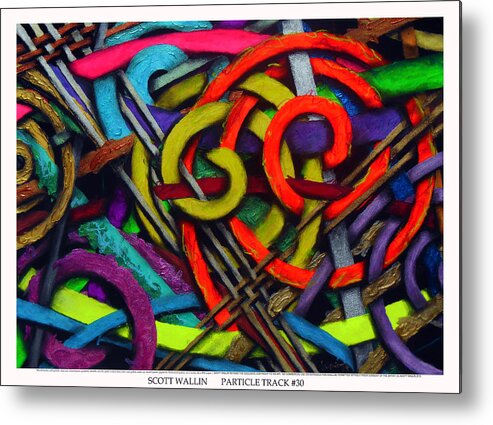 Abstract Metal Print featuring the painting Particle Track Thirty by Scott Wallin