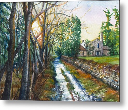 Landscape Metal Print featuring the painting Path by Pennypack Creek by Patricia Allingham Carlson