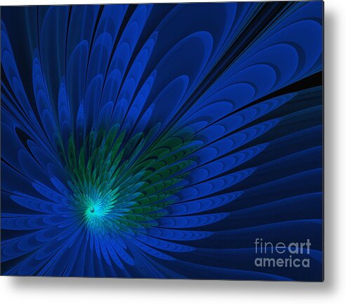 Fractal Metal Print featuring the photograph Peacock Feathers .. fractal by Elaine Manley