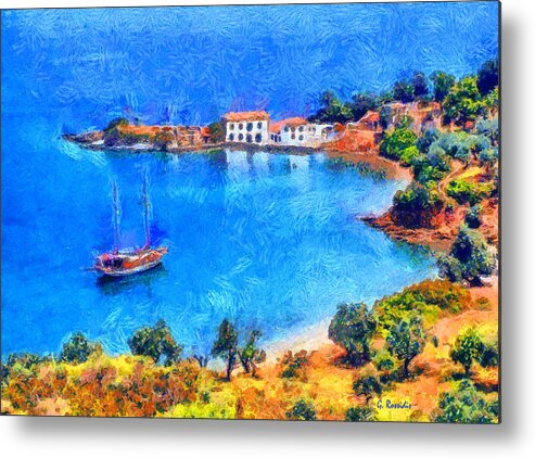 Rossidis Metal Print featuring the painting Pelion Tzasteni by George Rossidis