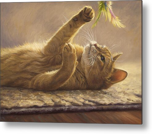Cat Metal Print featuring the painting Playtime by Lucie Bilodeau