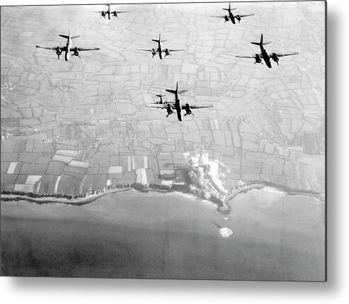 Douglas A-20 Metal Print featuring the photograph Pre-d-day Landings Bombings by Us Air Force
