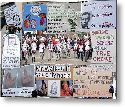 Capitol Metal Print featuring the photograph Protest signs by Steven Ralser