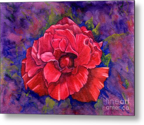 Red Rose Metal Print featuring the painting Purple Passion by Nancy Cupp