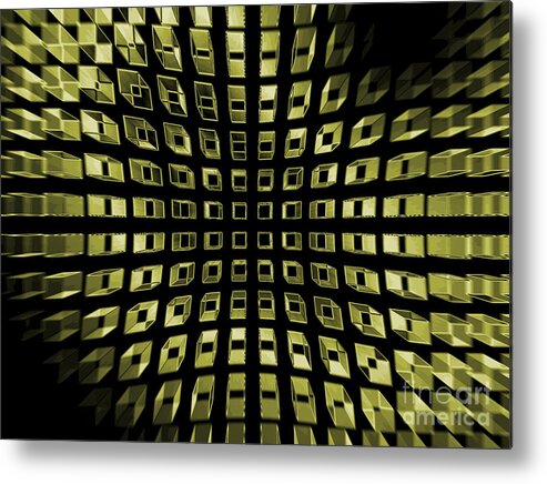 Abstract Metal Print featuring the digital art Quantum Field Network by Stan Reckard