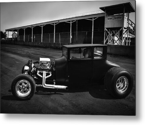 Racing Hot Rod Metal Print featuring the photograph Race Track Hot Rod 1 by Thomas Young