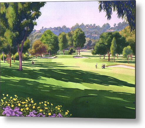 Rancho Santa Fe Metal Print featuring the painting Rancho Santa Fe Golf Course by Mary Helmreich
