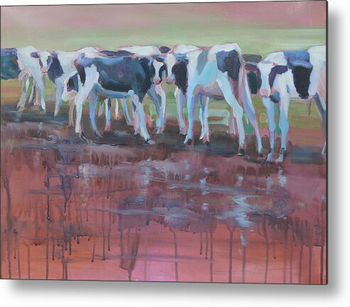 Holsteins Metal Print featuring the painting Recess by Susan Bradbury