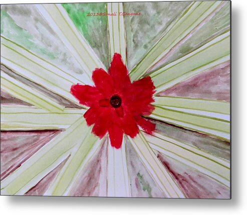 Rosy Red Metal Print featuring the painting Red brilliance by Sonali Gangane