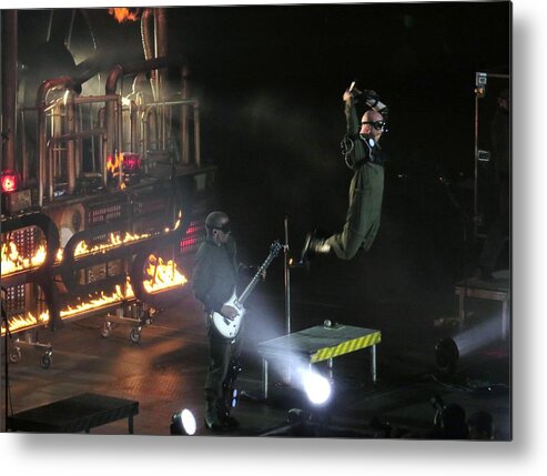 Band Metal Print featuring the photograph Red's lead singer can fly by Aaron Martens