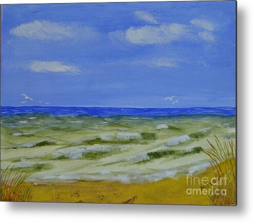 Beach Metal Print featuring the painting Restless by Melvin Turner