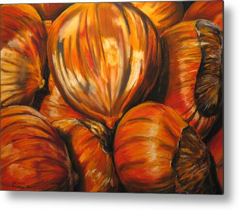 Outre Art Metal Print featuring the pastel Roasting Chestnuts by Outre Art Natalie Eisen