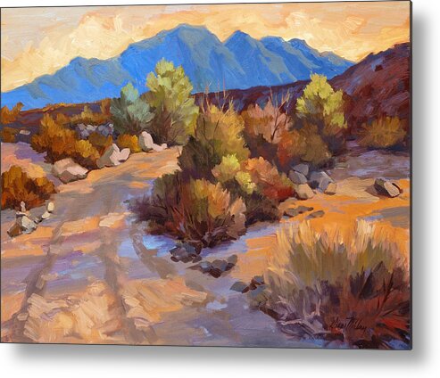 Rock Cairn At La Quinta Cove Metal Print featuring the painting Rock Cairn at La Quinta Cove by Diane McClary