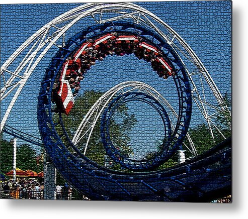 Roller Coaster Digital Art Metal Print featuring the digital art Roller Coaster 2 by Marvin Blaine